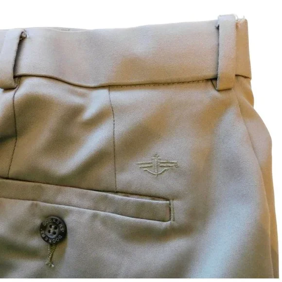 Dockers D3 Pants 40x32 Actual W42 Classic Fit Khaki Tan Flat Front Adj Waist - Picture 5 of 7
